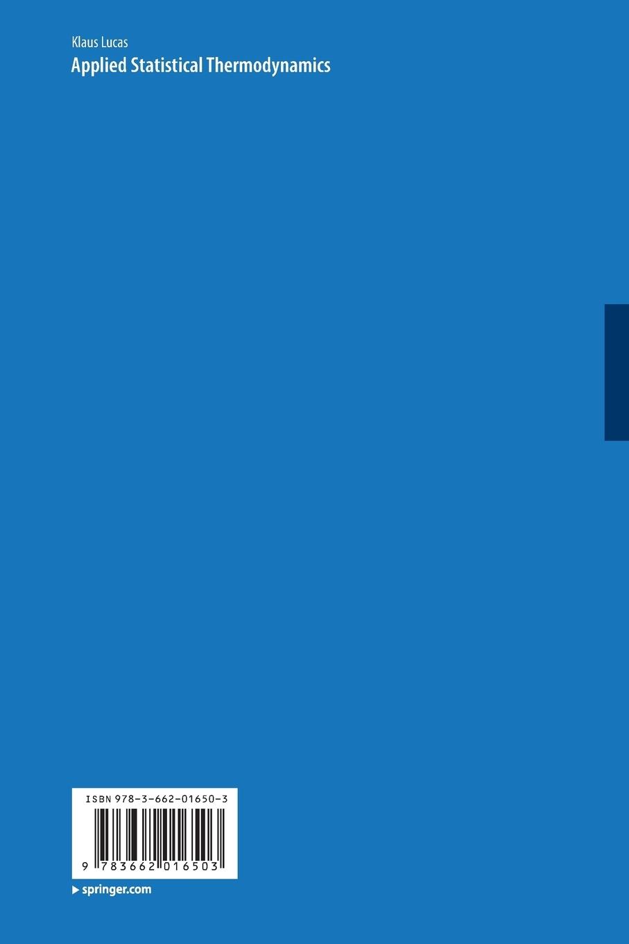 Rückseitencover Applied Statistical Thermodynamics