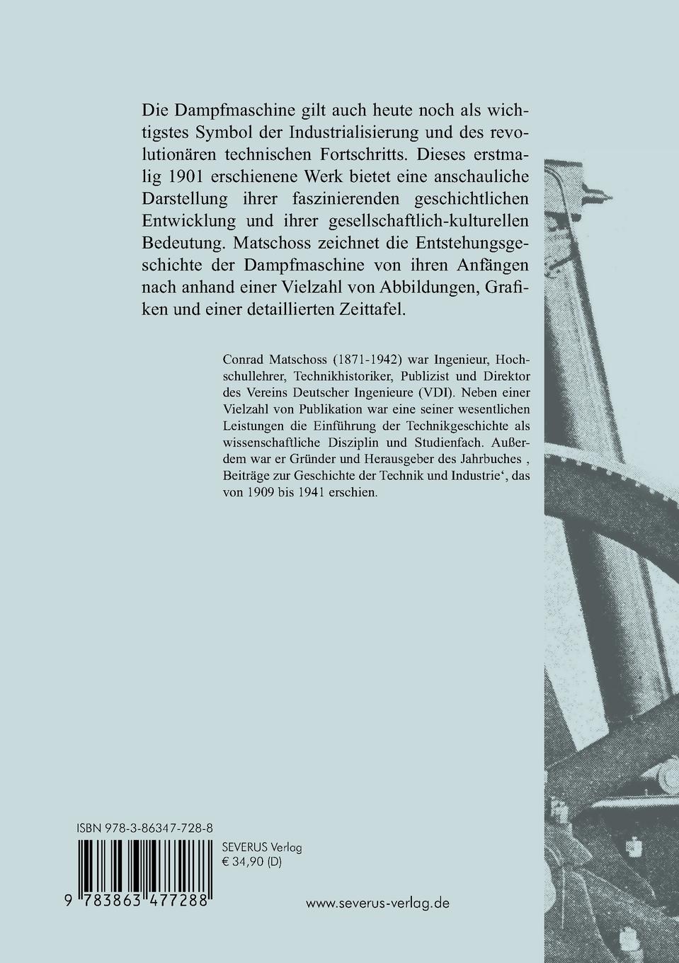 Rückseitencover Geschichte der Dampfmaschine