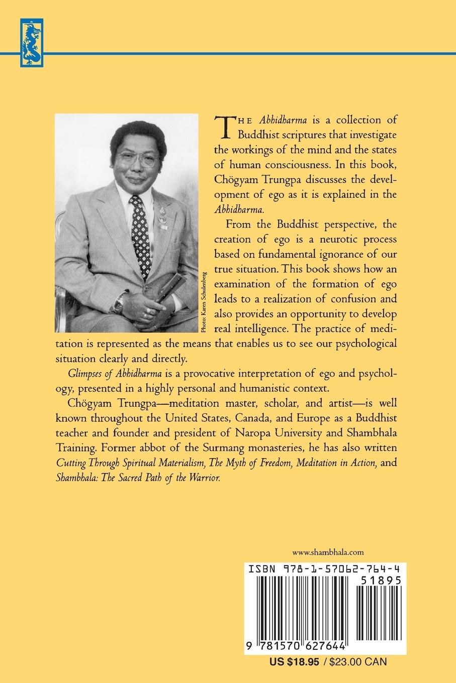 Rückseitencover Glimpses of Abhidharma