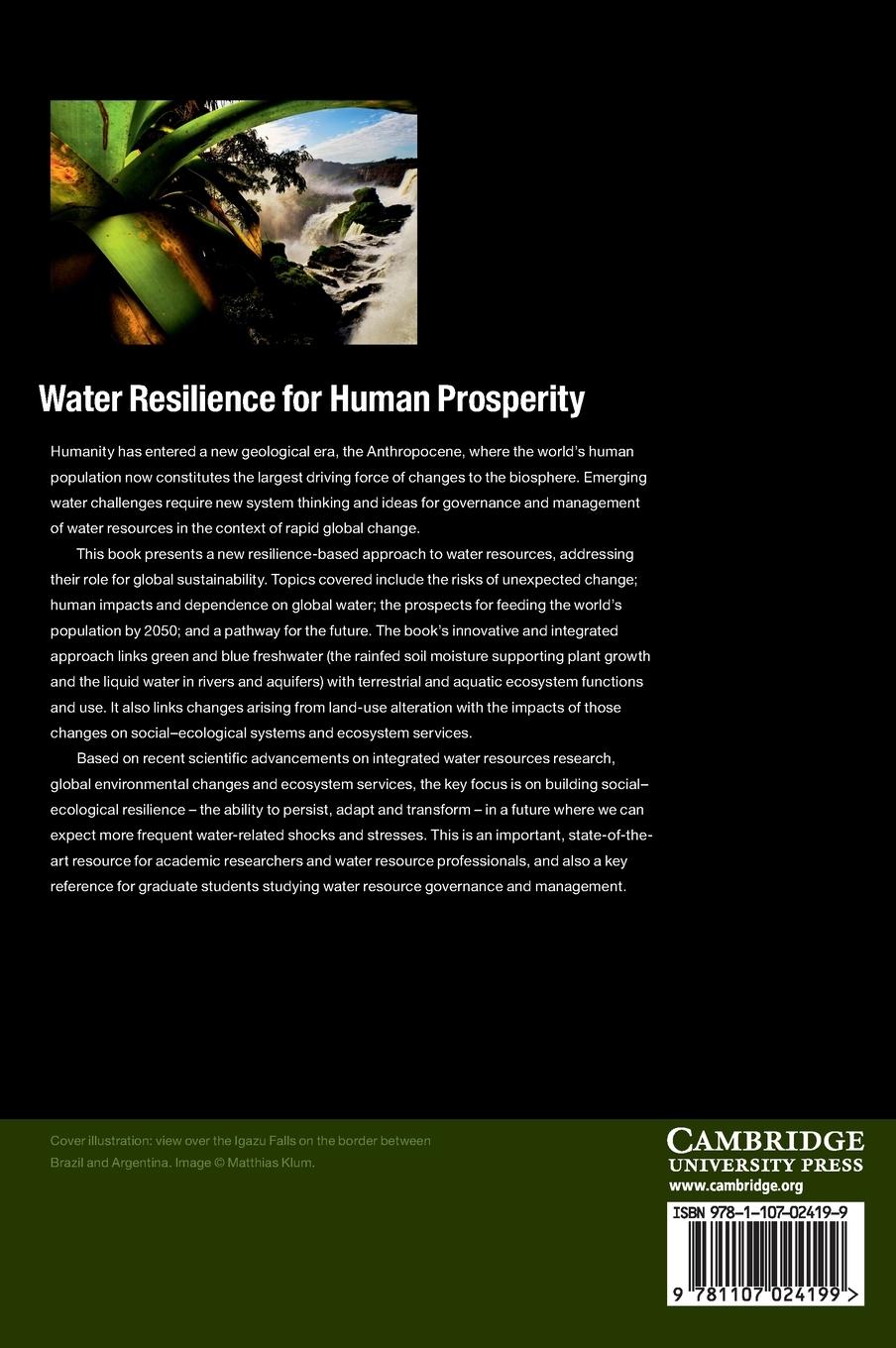 Rückseitencover Water Resilience for Human Prosperity