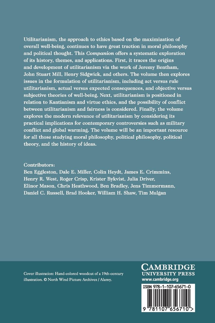 Rückseitencover The Cambridge Companion to Utilitarianism