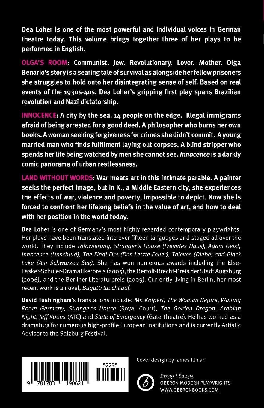 Rückseitencover Dea Loher: Three Plays