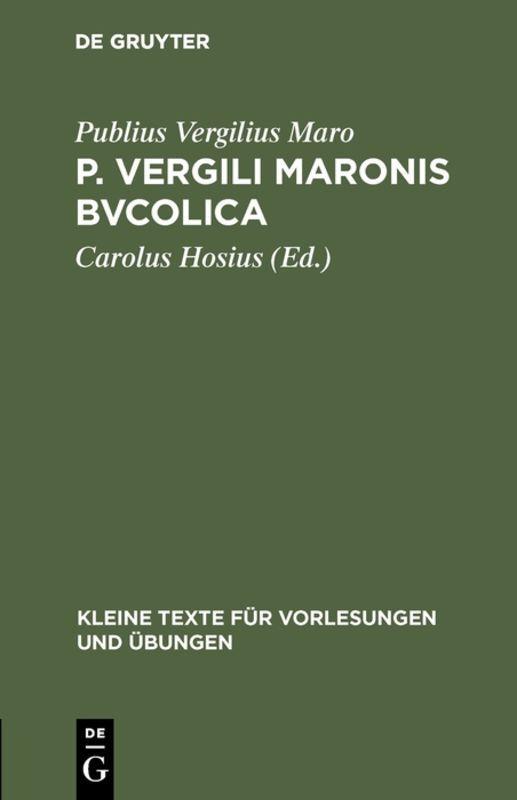 Vorderes Coverbild P. Vergili Maronis Bvcolica