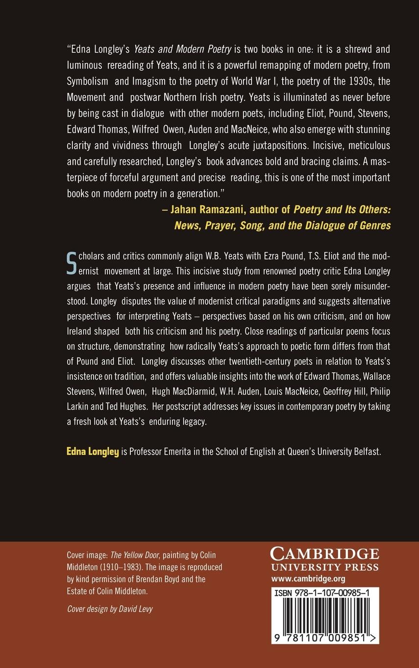 Rückseitencover Yeats and Modern Poetry