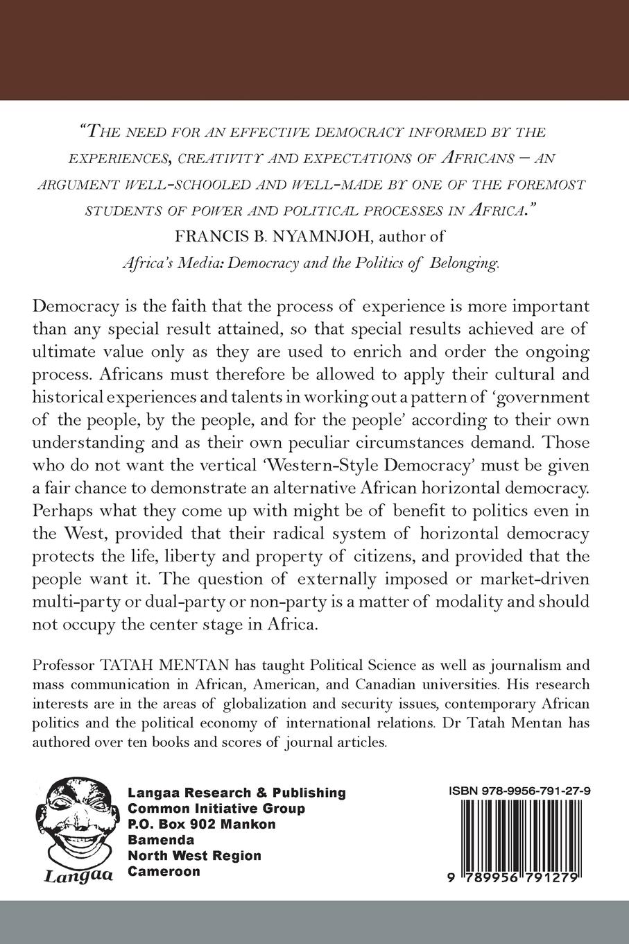 Rückseitencover Democracy for Breakfast. Unveiling Mirage Democracy in Contemporary Africa