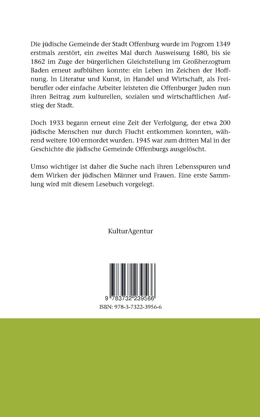 Rückseitencover Jüdische Persönlichkeiten aus Offenburg