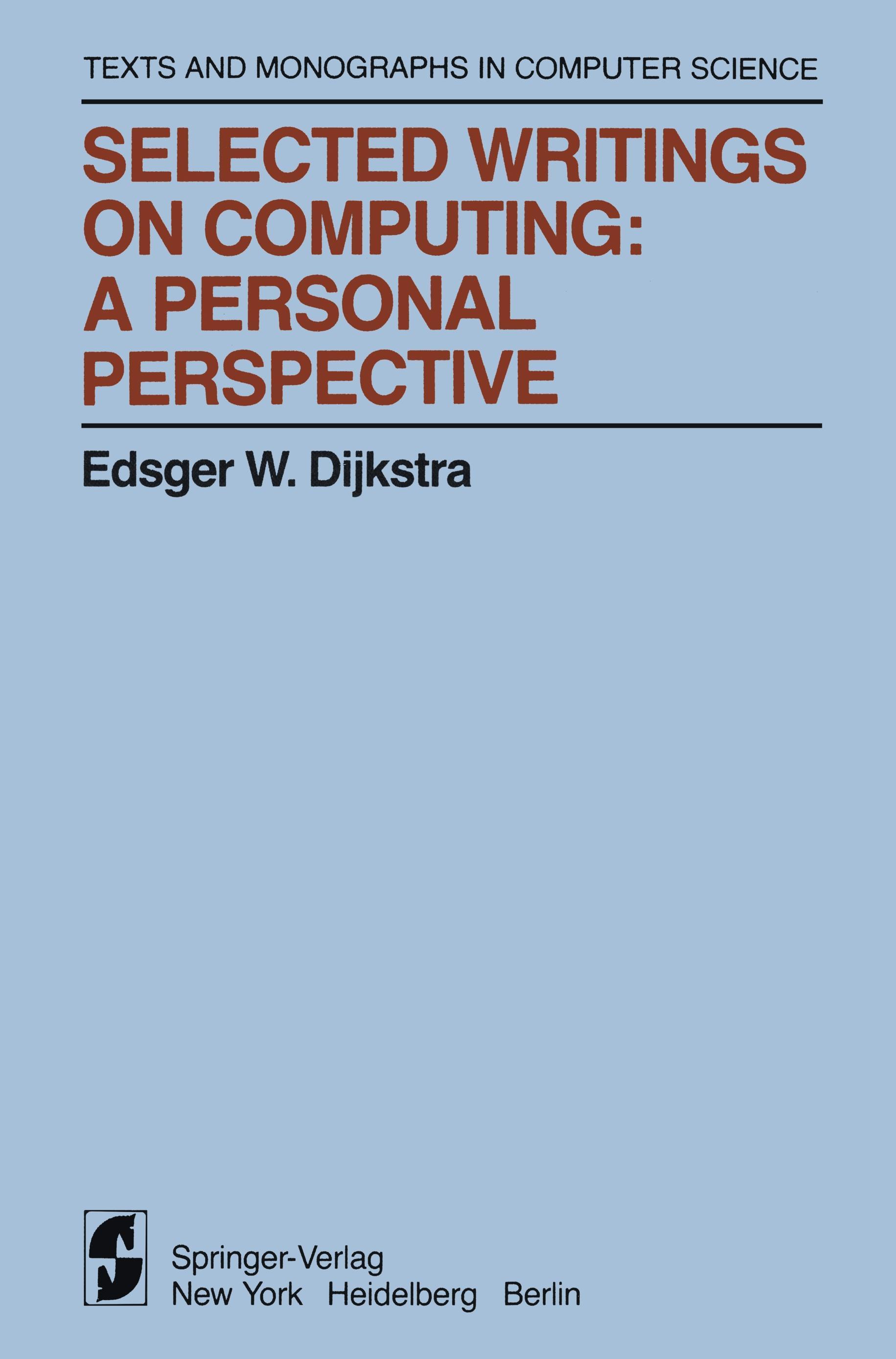 Vorderes Coverbild Selected Writings on Computing: A personal Perspective