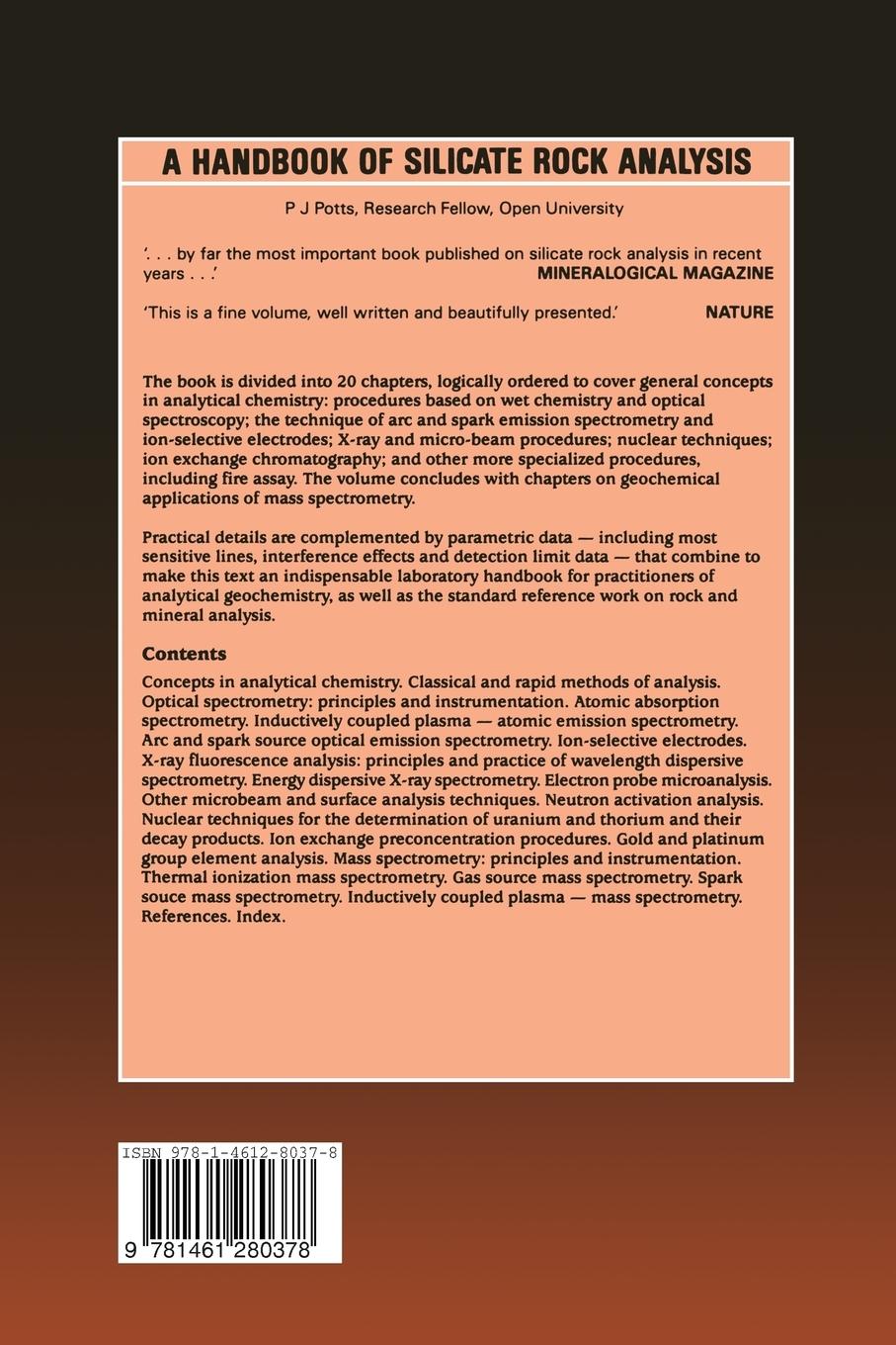 Rückseitencover Handbook of Inductively Coupled Plasma Spectrometry
