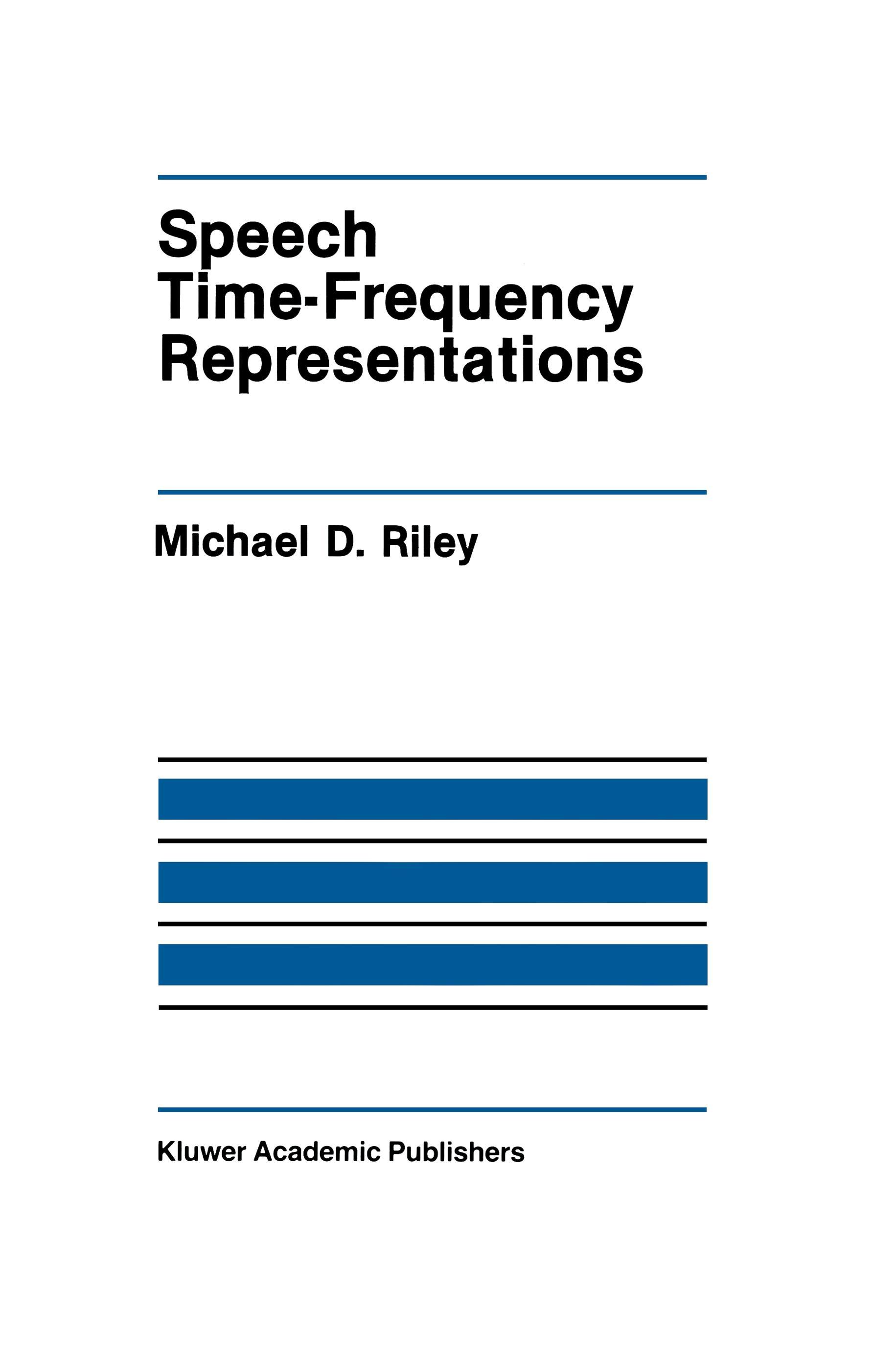Vorderes Coverbild Speech Time-Frequency Representations