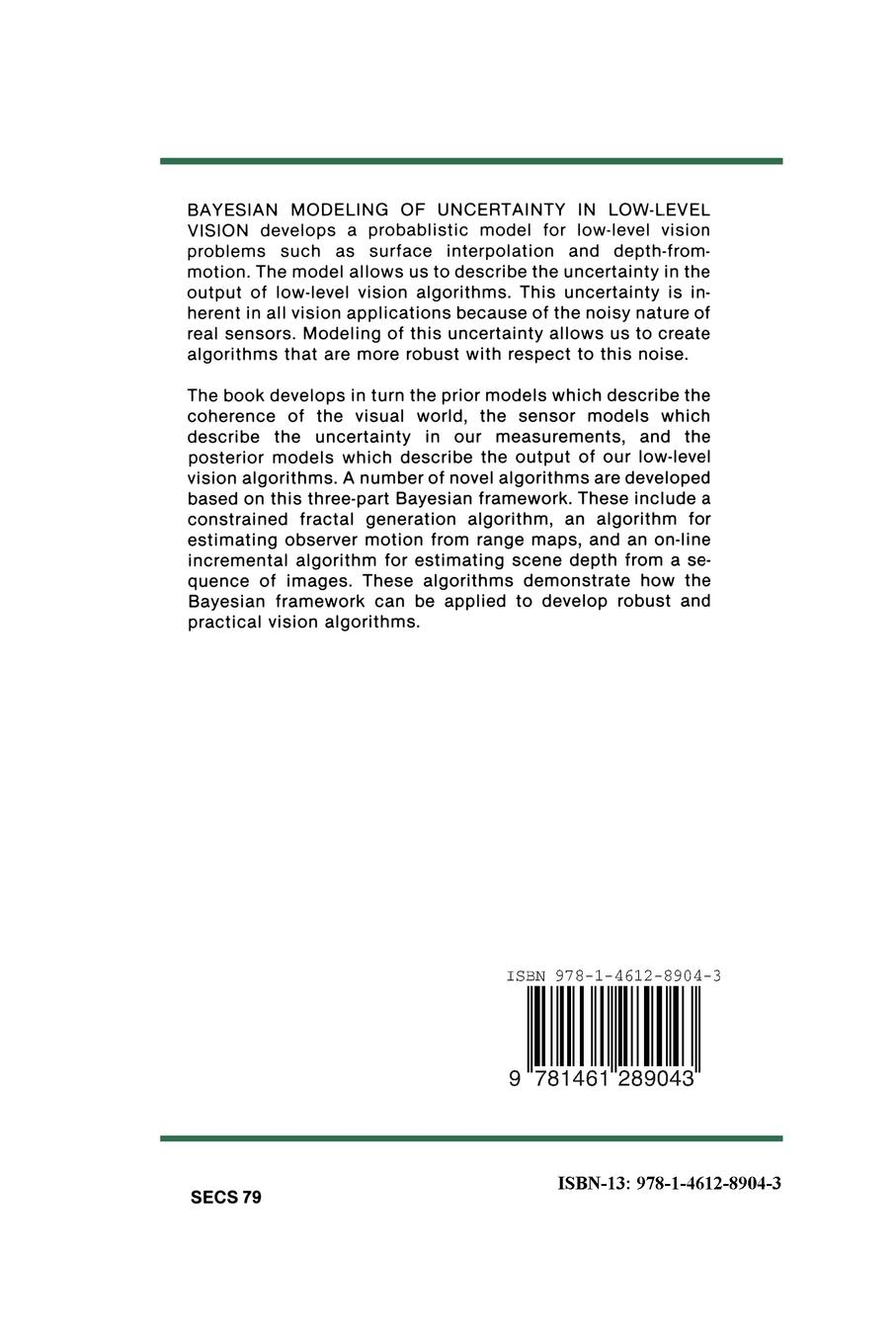 Rückseitencover Bayesian Modeling of Uncertainty in Low-Level Vision