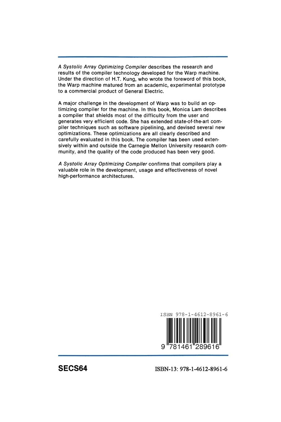 Rückseitencover A Systolic Array Optimizing Compiler