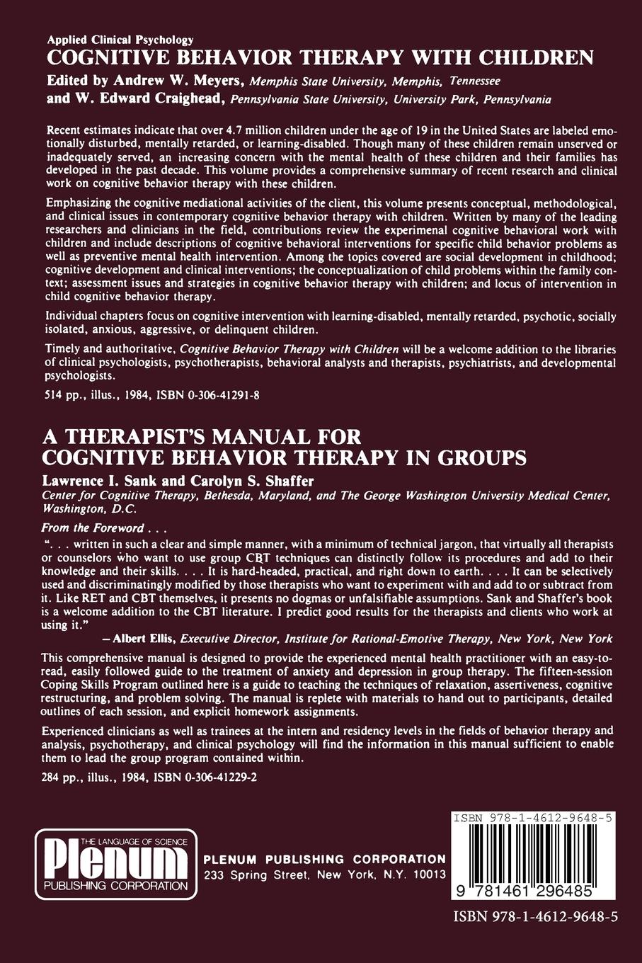 Rückseitencover Foundations of Cognitive Therapy