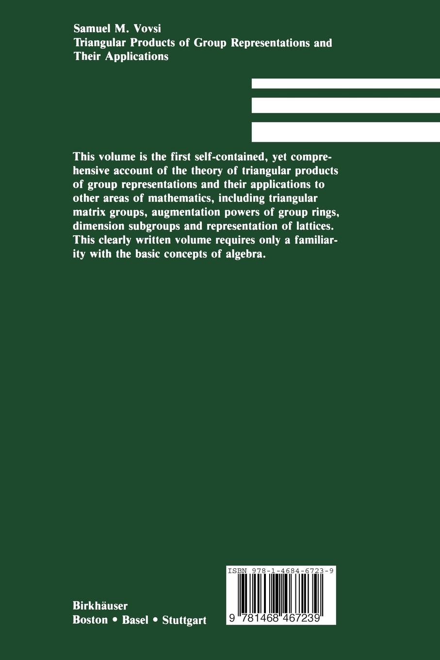 Rückseitencover Triangular Products of Group Representations and Their Applications