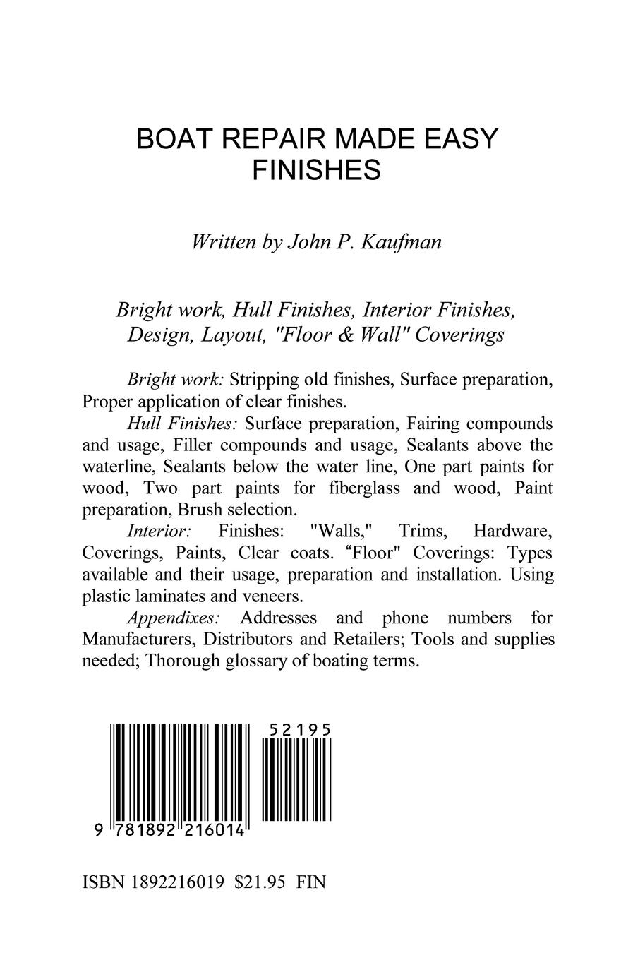 Rückseitencover Boat Repair Made Easy -- Finishes