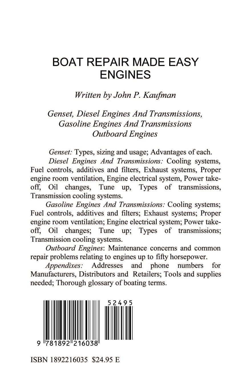 Rückseitencover Boat Repair Made Easy -- Engines
