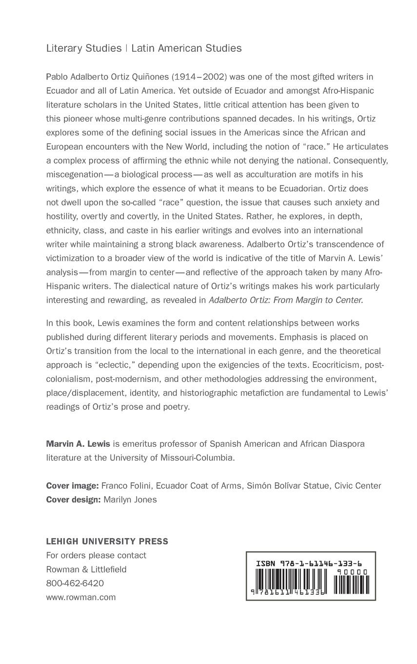 Rückseitencover Adalberto Ortiz