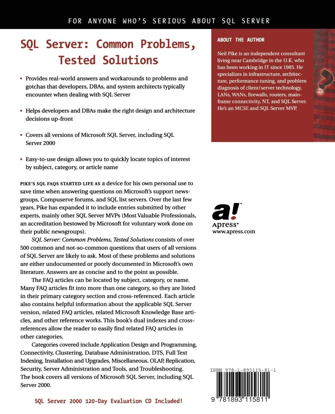 Rückseitencover SQL Server