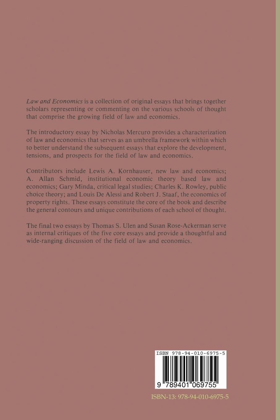 Rückseitencover Law and Economics