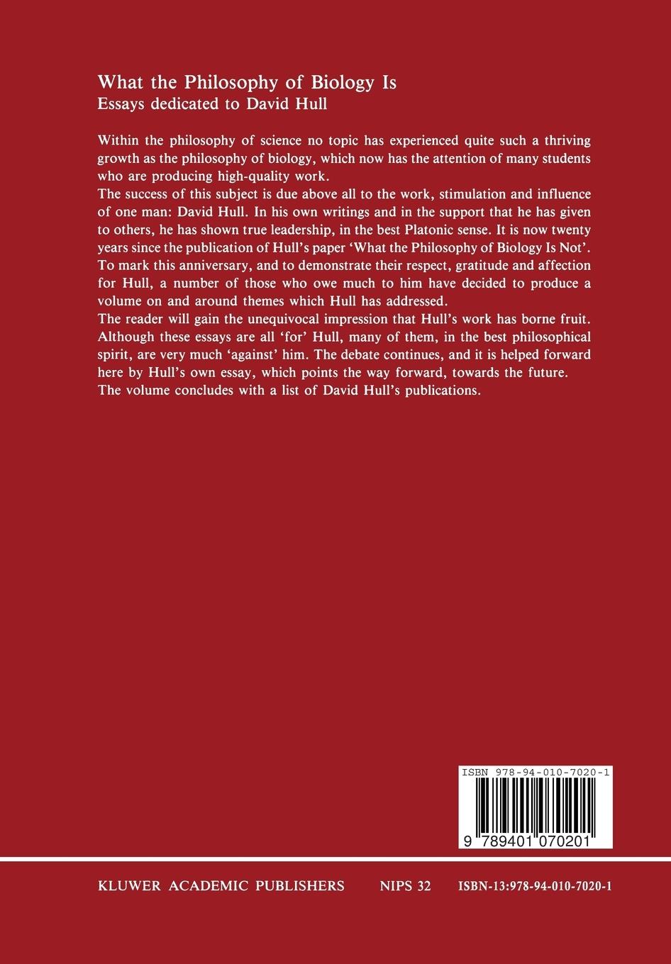 Rückseitencover What the Philosophy of Biology Is
