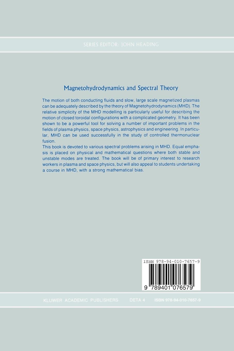 Rückseitencover Magnetohydrodynamics and Spectral Theory