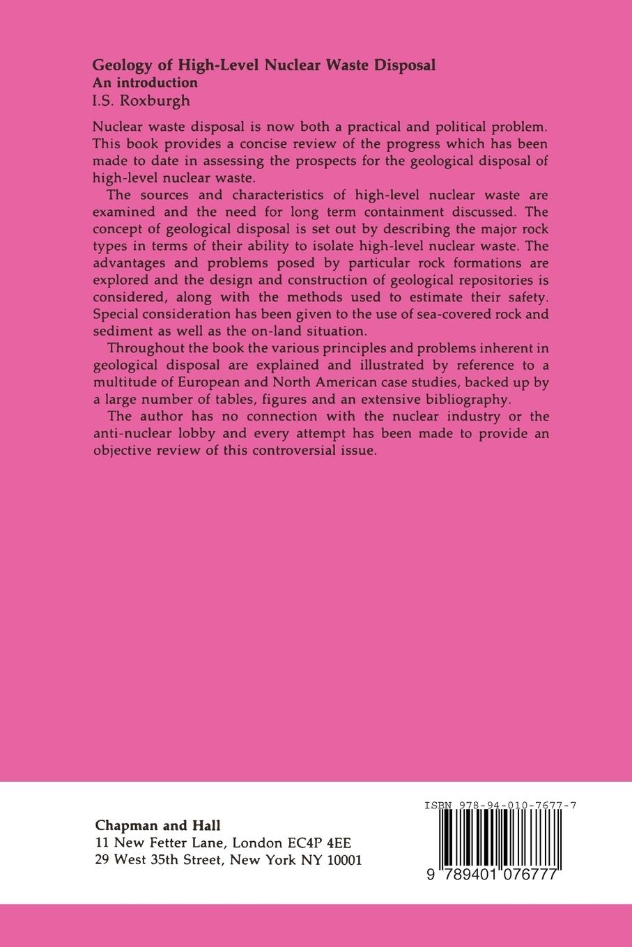 Rückseitencover Geology of High-Level Nuclear Waste Disposal