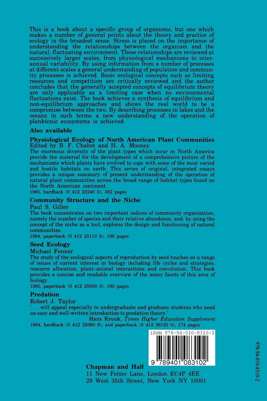 Rückseitencover Phytoplankton Ecology