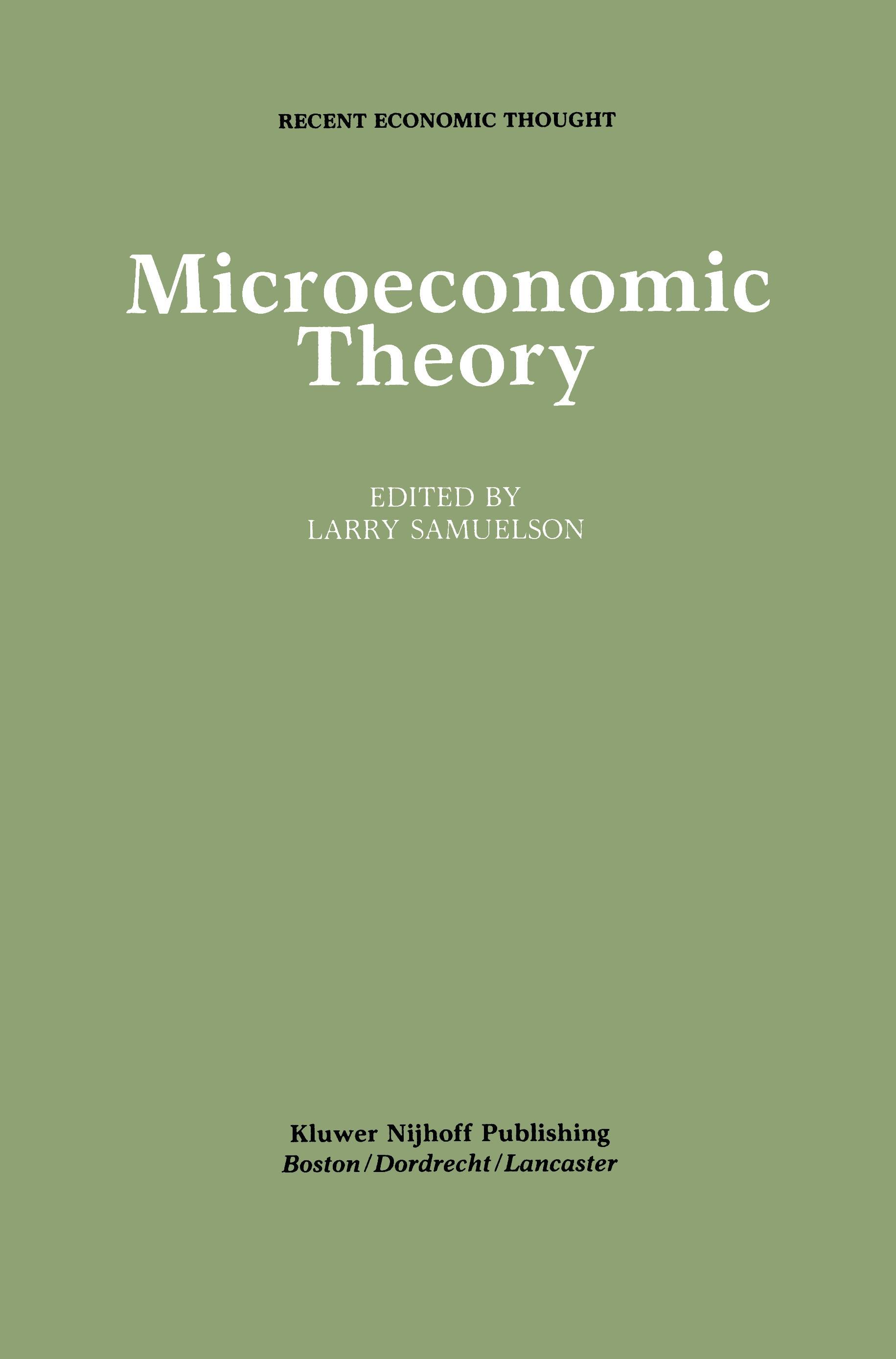 Vorderes Coverbild Microeconomic Theory