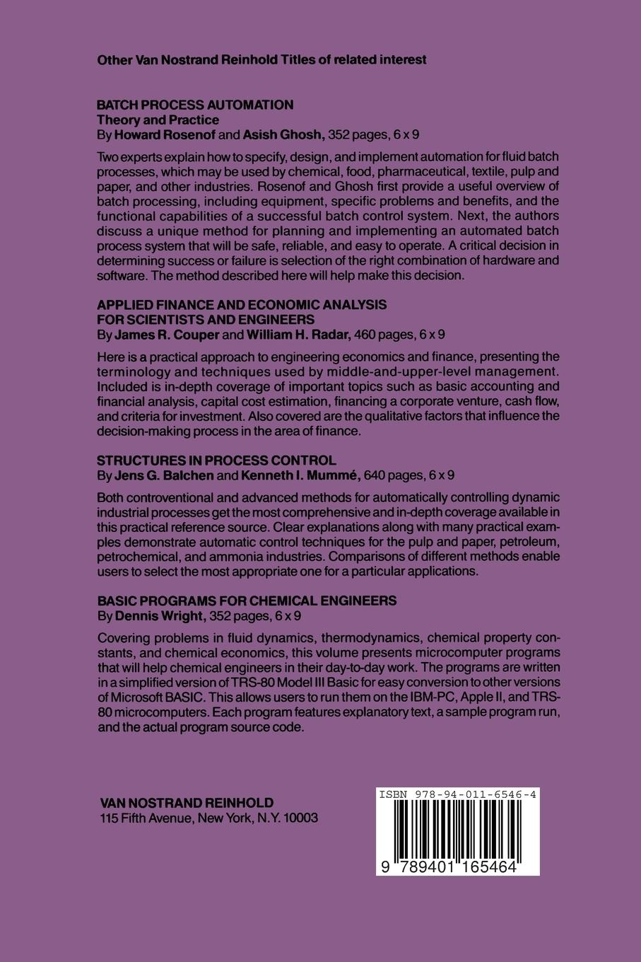 Rückseitencover Chemical Engineering Economics