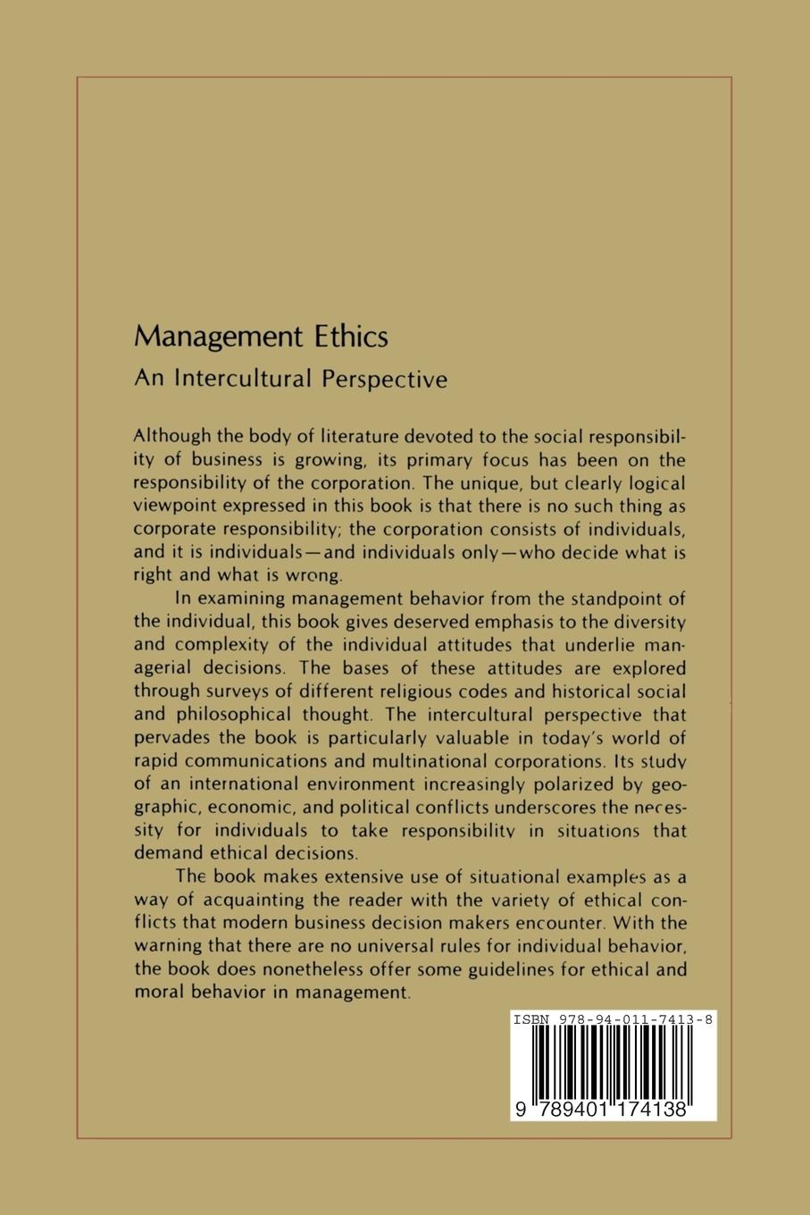 Rückseitencover Management Ethics