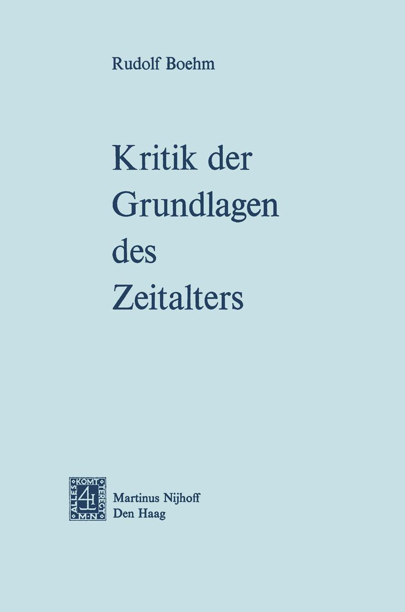 Vorderes Coverbild Kritik der Grundlagen des Zeitalters