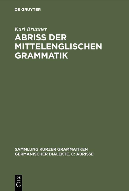 Vorderes Coverbild Abriß der mittelenglischen Grammatik