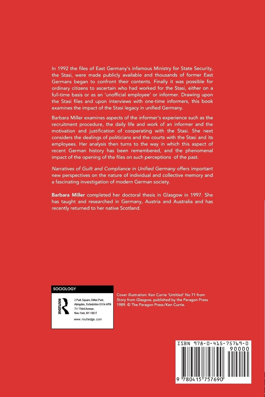 Rückseitencover Narratives of Guilt and Compliance in Unified Germany