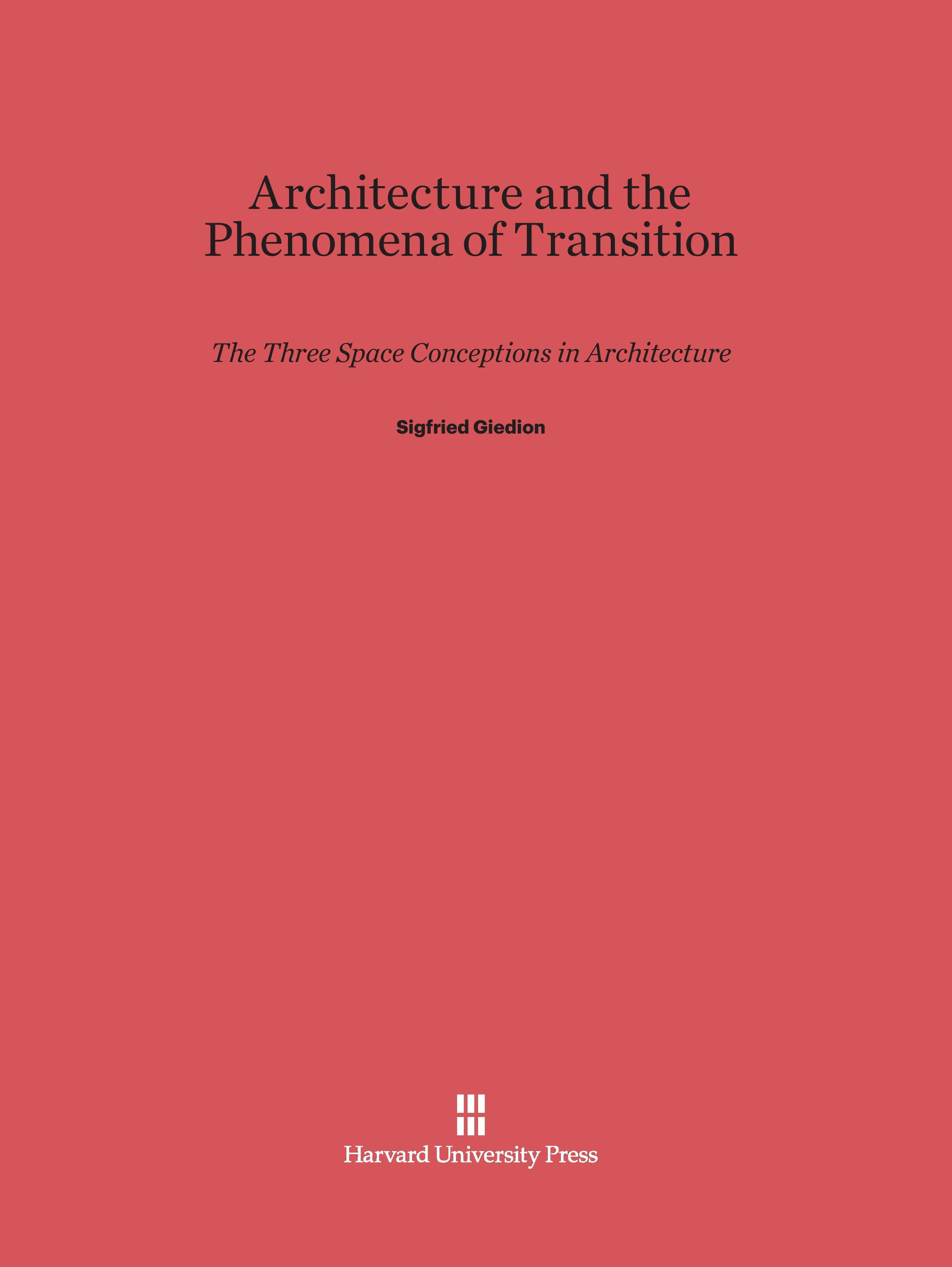 Vorderes Coverbild Architecture and the Phenomena of Transition