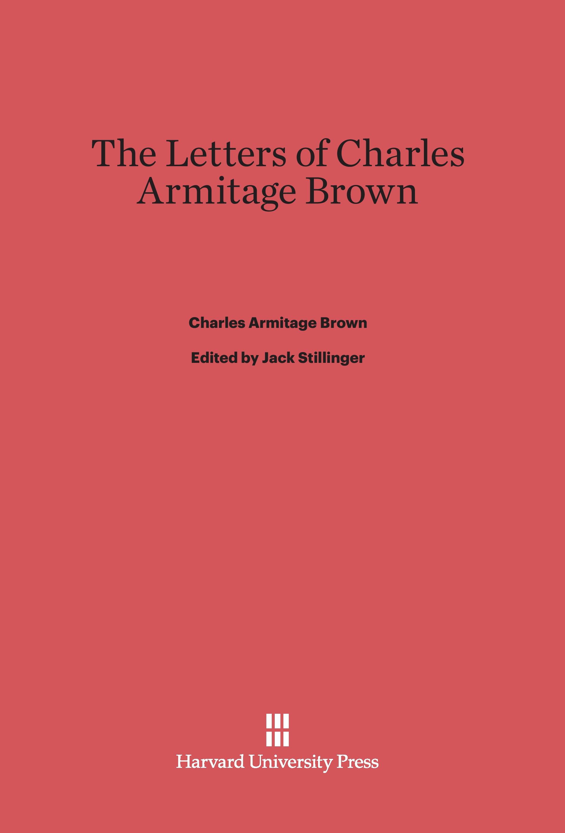 Vorderes Coverbild The Letters of Charles Armitage Brown