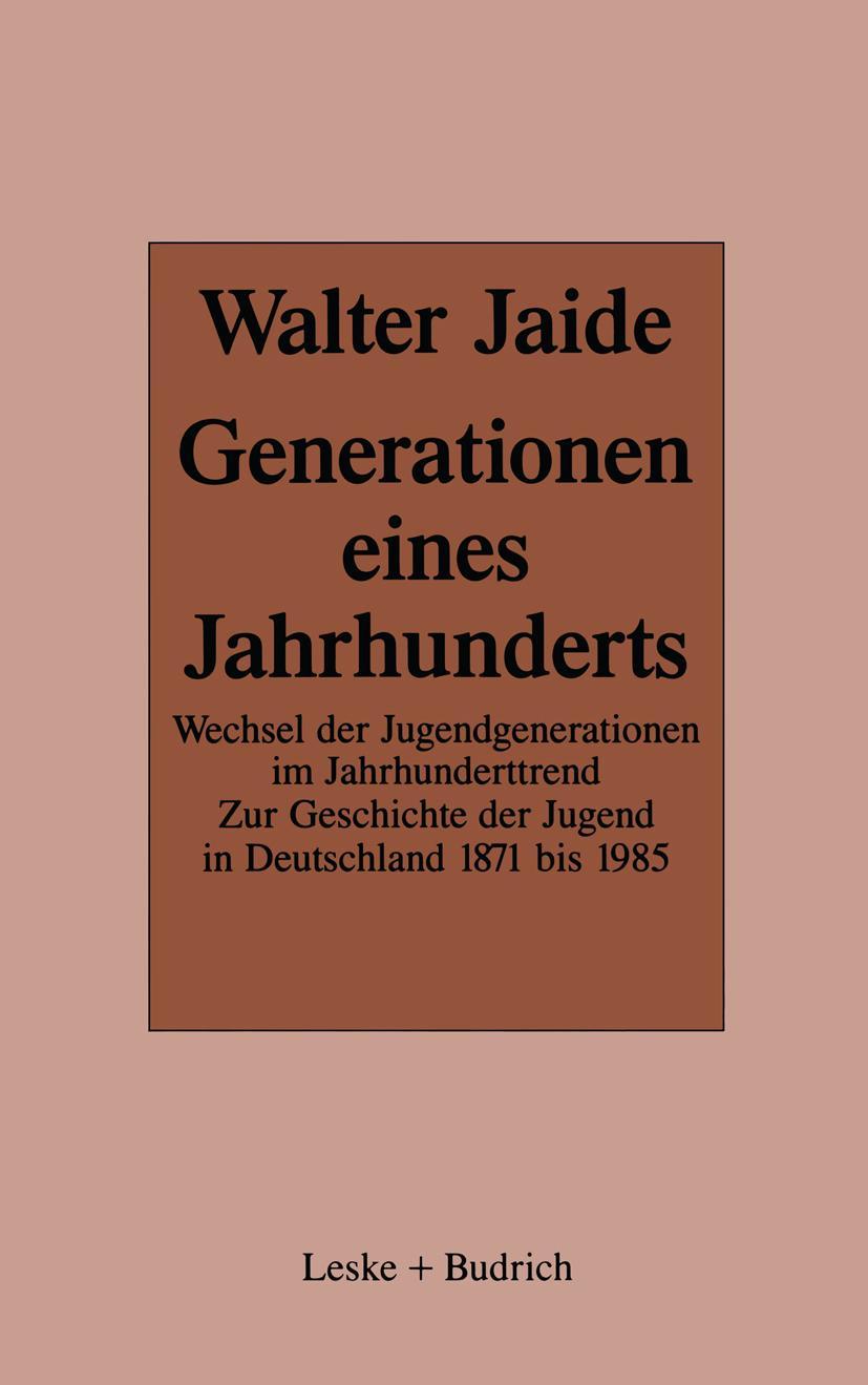 Vorderes Coverbild Generationen eines Jahrhunderts