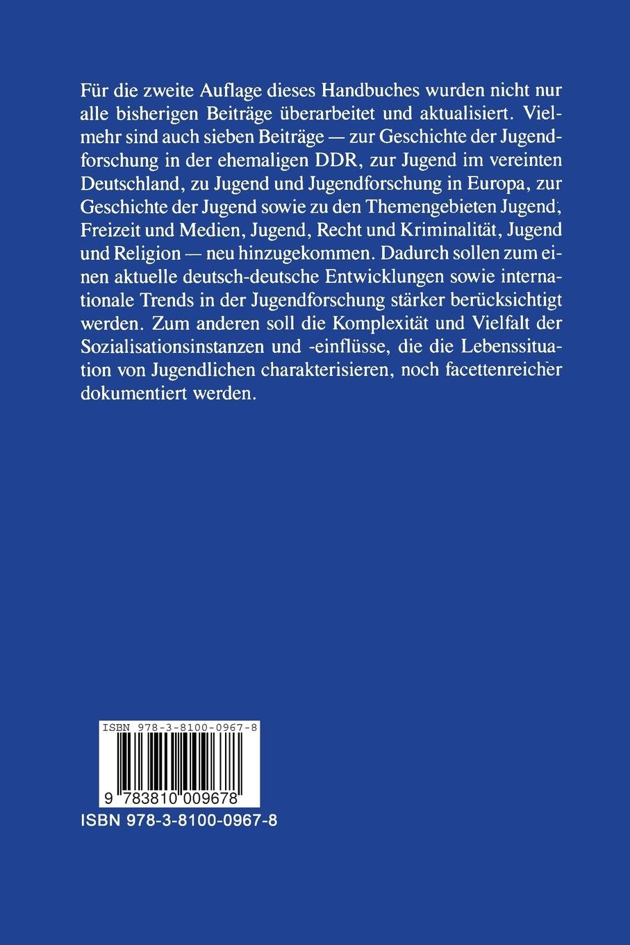 Rückseitencover Handbuch der Jugendforschung