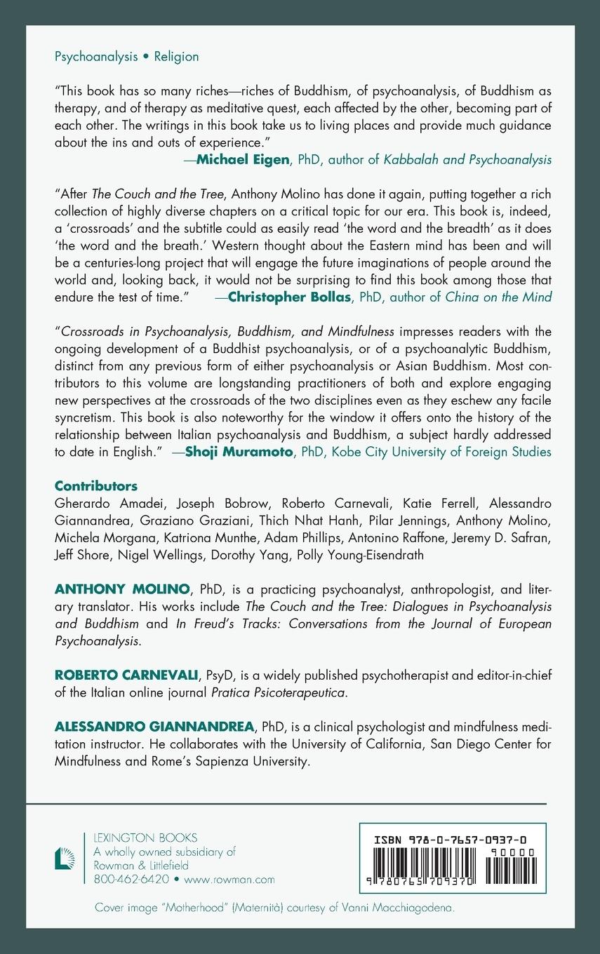 Rückseitencover Crossroads in Psychoanalysis, Buddhism, and Mindfulness