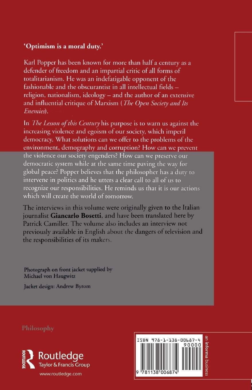 Rückseitencover The Lesson of this Century