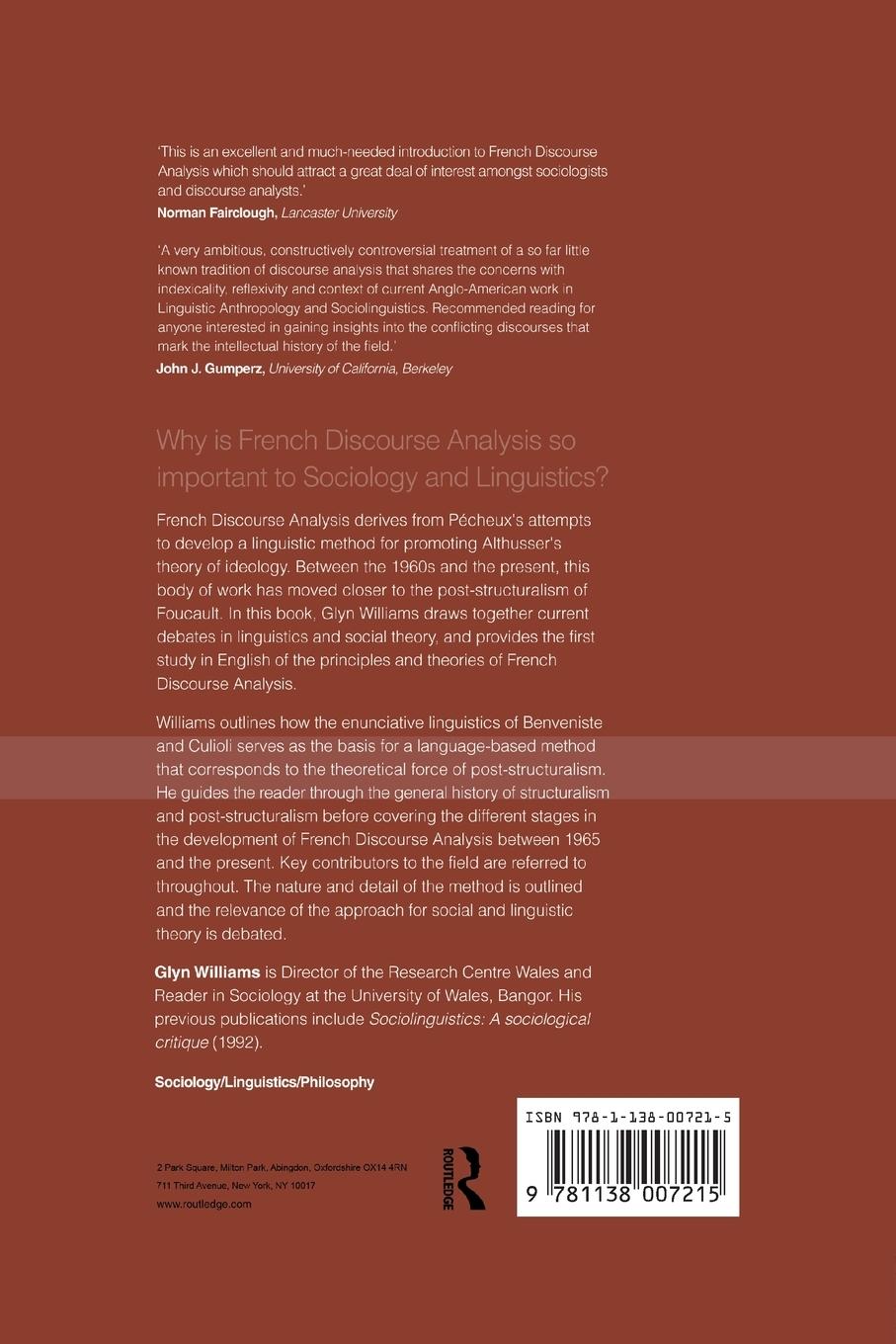 Rückseitencover French Discourse Analysis
