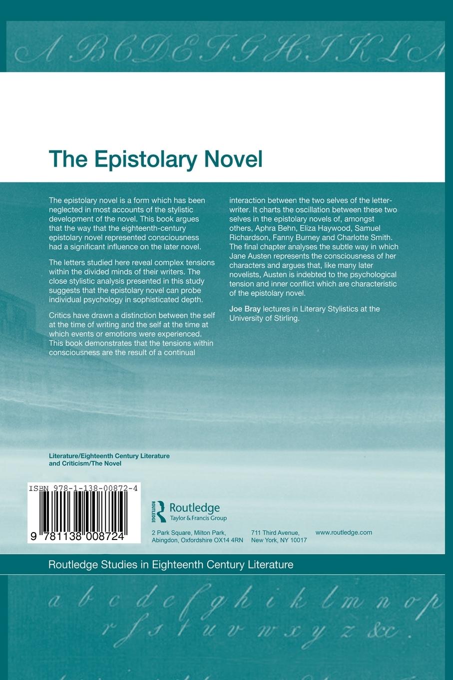 Rückseitencover The Epistolary Novel