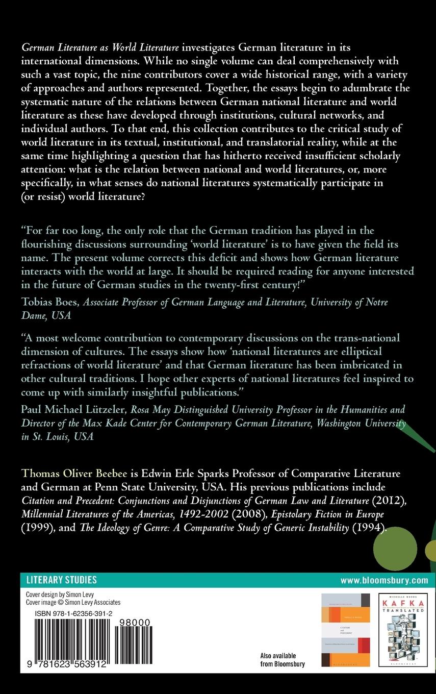 Rückseitencover German Literature as World Literature