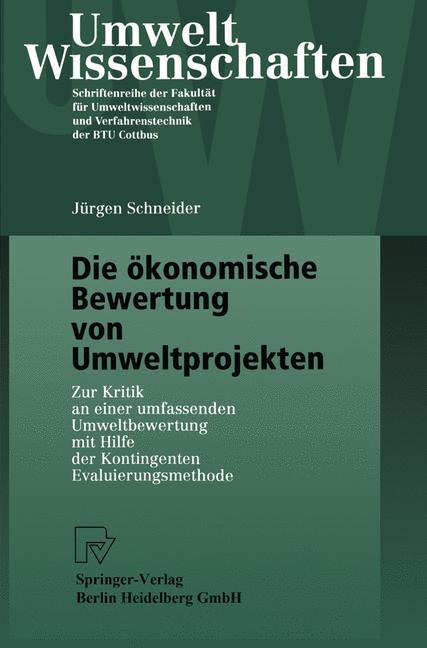 Vorderes Coverbild Die ökonomische Bewertung von Umweltprojekten