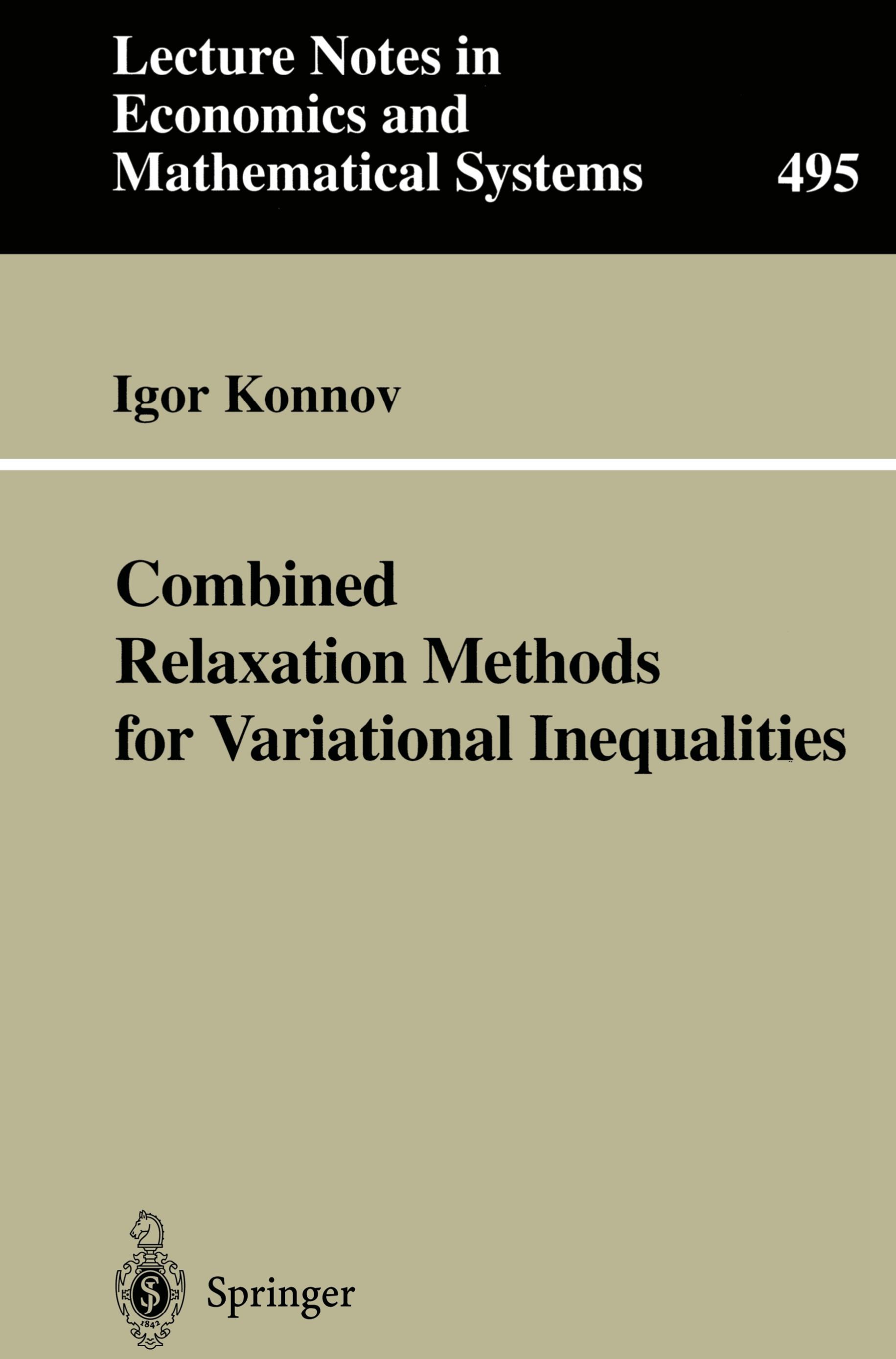 Vorderes Coverbild Combined Relaxation Methods for Variational Inequalities
