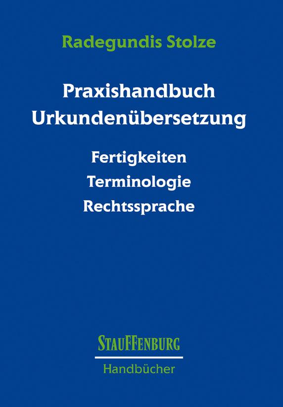 Vorderes Coverbild Praxishandbuch Urkundenübersetzung