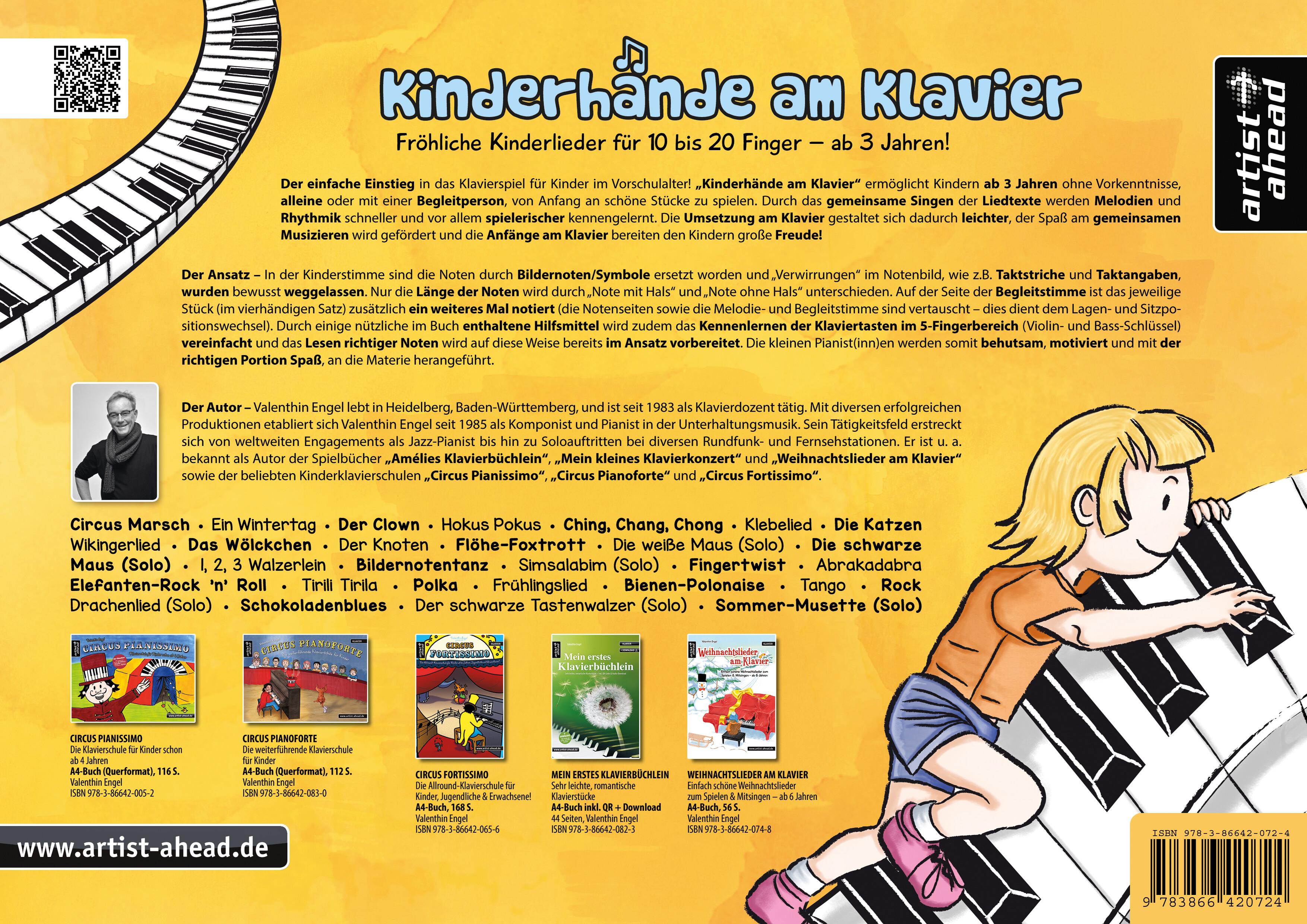 Rückseitencover Kinderhände am Klavier