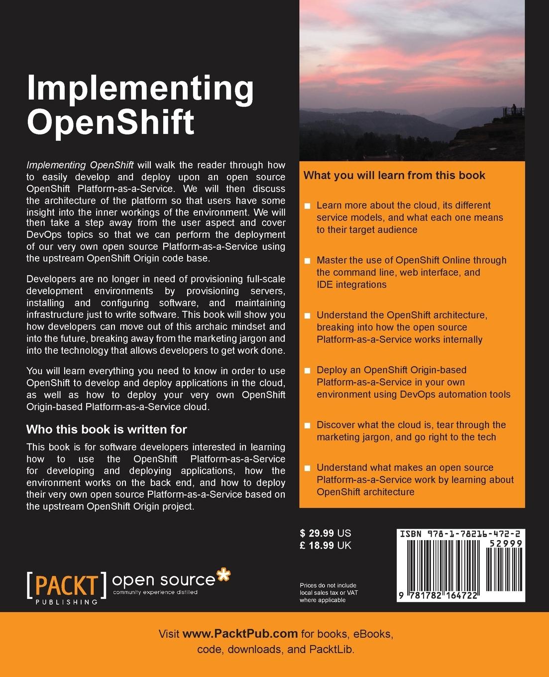 Rückseitencover Implementing Openshift