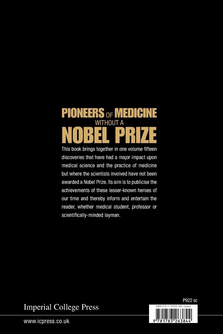 Rückseitencover PIONEERS OF MEDICINE WITHOUT A NOBEL PRIZE