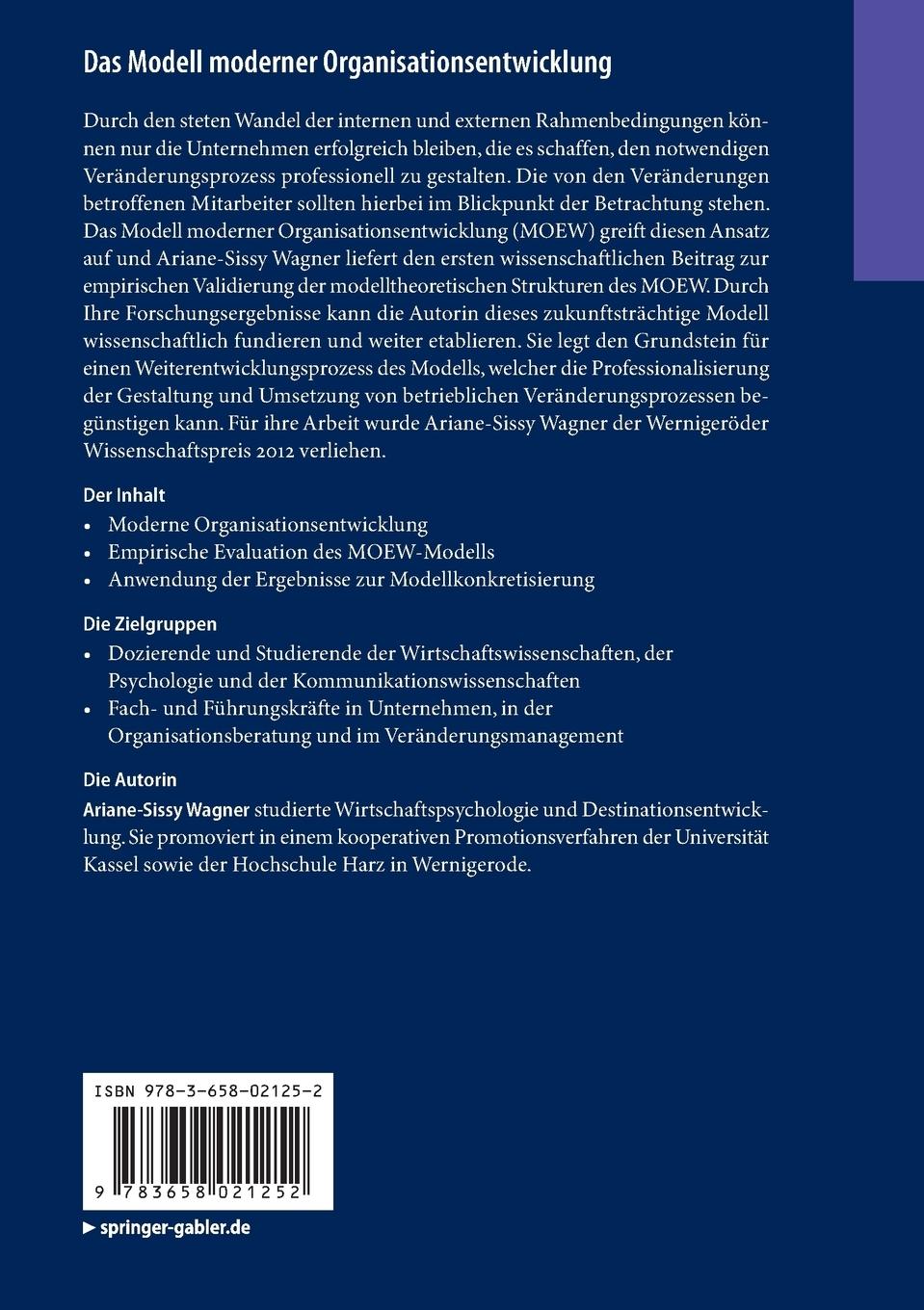 Rückseitencover Das Modell moderner Organisationsentwicklung