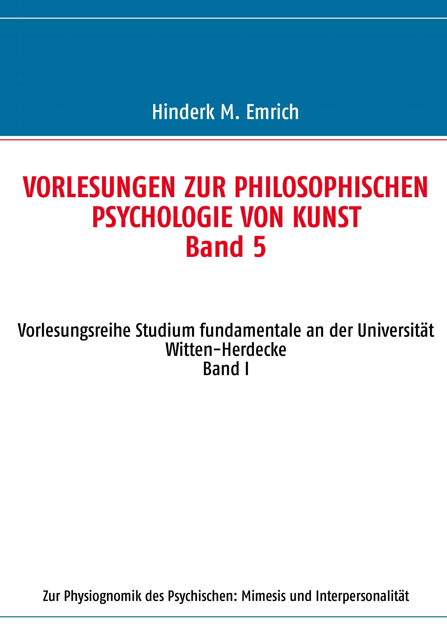 Vorderes Coverbild Vorlesungen zur philosophischen Psychologie von Kunst. Band 5