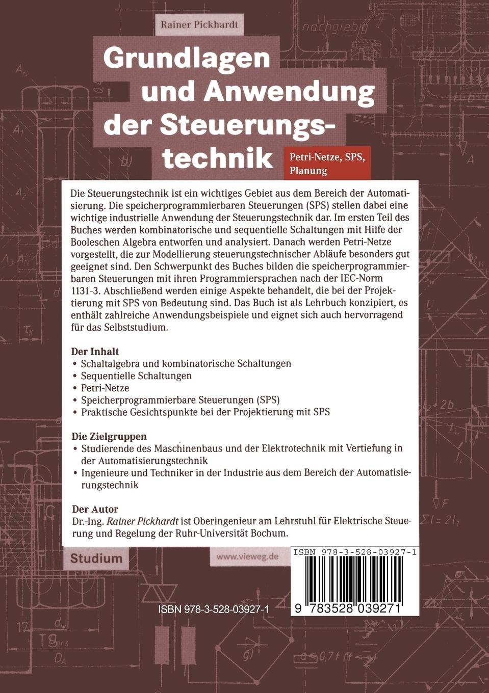 Rückseitencover Grundlagen und Anwendung der Steuerungstechnik